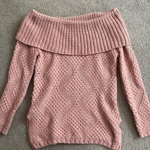 Off the shoulder pink sweater medium